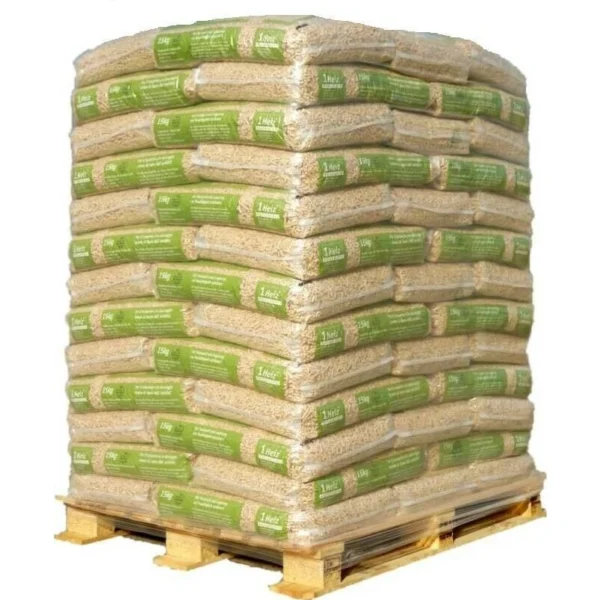 1Heiz Holzpellets Palette mit 65 Säcken (15 kg je Sack)