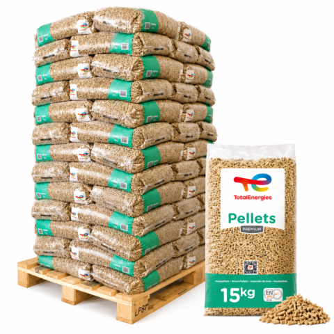 Holzpellets 6 mm – 975 kg Palette (65 × 15 kg) – Sackware für Heizungsanlagen