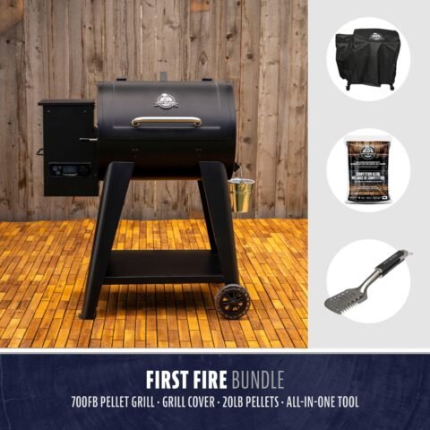 Pit Boss First Fire Bundle – Pelletgrill Komplettset mit Grillabdeckung, Pellets & BBQ-Werkzeug