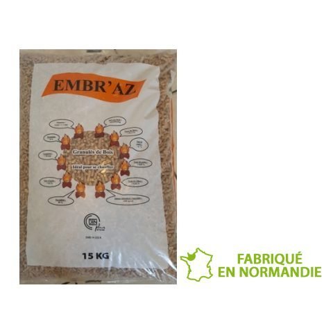 EMBR’AZ Holzpellets 3 Paletten mit 204 Säcken Premium-Qualität DINplus, NF & PEFC 100 % Nadelholz