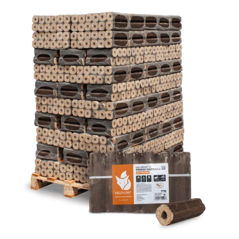 PiniKay Octagon Holzbriketts 96 × 10 kg – ENplus A1 Hartholzbriketts – 960 kg Palette