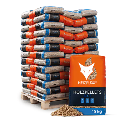 Holzpellets Blue 65 × 15 kg 975 kg Palette ENplus A1 Premium Holzpellets