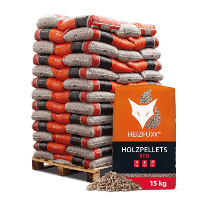 Holzpellets Red 65 × 15 kg 975 kg Palette ENplus A1 Hartholzpellets