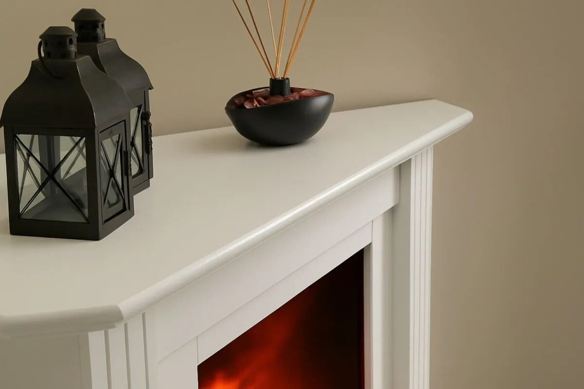 Aerzener Elektro-Eckkamin Helsinki Global de Luxe 78 – Elektrokamin mit 3D-Optimyst-Flammeneffekt in Brillantweiß – Bild 9
