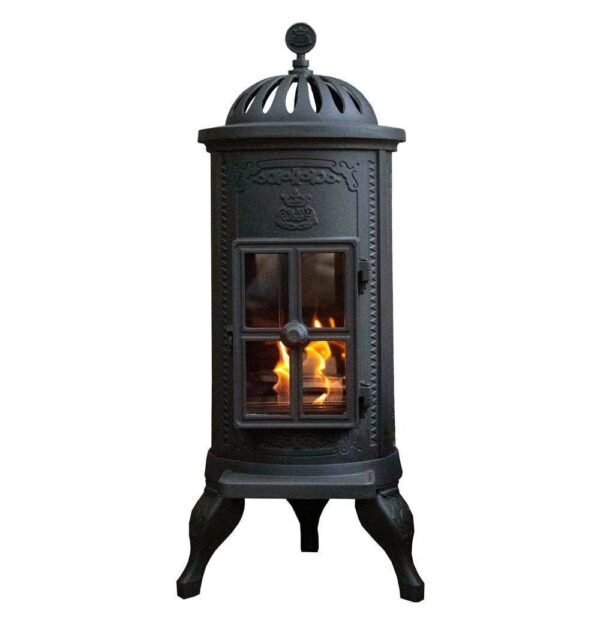 Kaminofen Westbo Carl 120 aus Gusseisen mit Kochplatte und Clean-Burning-Technologie
